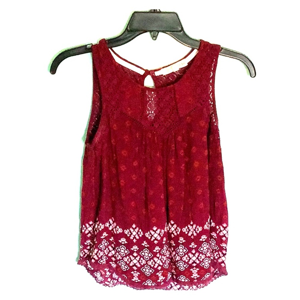 Fuchsia light flowered tank top